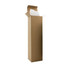 A tall, brown cardboard box with an open top, revealing its contents wrapped in white tissue paper.