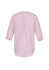 A light pink women's longline blouse with three-quarter sleeves and a pleat detail at the back. It has a logo.