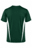 A dark green t-shirt with white side panels and a logo on the back. Suitable for active wear.