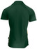 A dark green polo shirt with a fitted design and contrasting side stripes. It features a logo on the front.