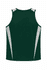 A dark green men's singlet featuring grey side panels and a logo on the back.