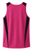 A pink singlet with black side panels and a logo. The design features a simple, sleeveless style.