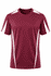 A maroon men's T-shirt featuring white accents and a logo. Suitable for casual wear.