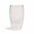 A drink bottle featuring a clear double wall design, suitable for holding beverages. It has a simple, elegant shape.