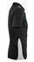A black polo shirt with white detailing on the sides, featuring a collar and short sleeves.