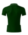 A dark green polo shirt with white accents and a logo on the chest. The back view is prominently displayed.