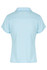 Light blue polo shirt with short sleeves and a collar, featuring a logo on the back.