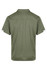 A green men's polo shirt with a collar and short sleeves, featuring a back view and sleeves in a contrasting colour.