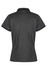 A women's polo shirt in charcoal grey with a collar and short sleeves. It features a logo on the back.