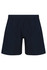 Navy blue men's sports shorts with an elastic waistband and logo branding. Ideal for school uniforms.