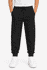 Tapered fleece kids' pants in black, featuring an elastic waistband and side pockets. Suitable for active wear.