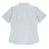 A short-sleeve button-up shirt in a light grey shade, featuring a back view and a subtle logo.