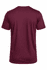 A maroon T-shirt displayed from the back, featuring a smooth fabric finish and no visible design elements.
