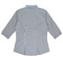 A button-up shirt in a black and white gingham pattern, featuring 3/4 sleeves and a collared neck.