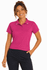 A pink polo shirt featuring a classic collar and a logo. Suitable for casual or sporty wear.