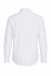 A white long sleeve button-up shirt with a collar, featuring a logo on the back.
