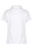 A white polo shirt with a classic collar and short sleeves, featuring a logo on the back.