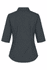 A dark grey button-up shirt with 3/4 sleeves and a fitted design, featuring a collar and no visible embellishments.