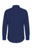 A long sleeve button-up shirt in navy blue featuring a collar and buttoned cuffs, with a plain back view.