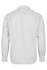 A long sleeve button-up shirt in light grey, featuring a standard collar and a logo on the back.