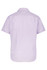 A short sleeve button-up shirt in light purple with a plain back design and a collar.