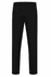 Black men's flat front pants with a slim fit and back pocket detail, featuring branding on the waistband.