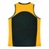 A green and yellow singlet featuring a branded logo on the back. Suitable for casual wear or sports.