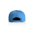 A blue cap with a snapback closure and a logo on the back.
