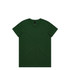 A green t-shirt featuring a crew neckline and short sleeves, with a simple design and a logo.