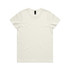 A plain off-white T-shirt featuring a crew neckline and a label at the neck. Minimalistic design with no graphics.