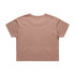 A light brown crop tee featuring a relaxed fit and short sleeves, with a plain back design.