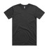 A charcoal grey T-shirt with short sleeves and a round neckline, featuring a logo.