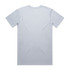 A plain light blue T-shirt featuring a standard crew neck design and no visible print on the back.