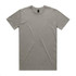 A light olive green T-shirt with a round neck and short sleeves; features a logo on the label.