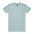A light mint green t-shirt with a round neck and short sleeves, featuring a logo at the neck.