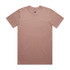 A plain, light brown classic t-shirt with a crew neckline and short sleeves. It features a logo tag.