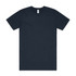 A navy blue t-shirt with a classic crew neck and short sleeves. It features a plain design and has a logo.