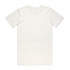 A plain cream basic tee, featuring a round neck and short sleeves, with a small logo on the label.