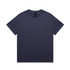 A plain navy heavy tee with short sleeves, featuring a label at the neckline and no visible branding.