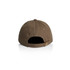 A brown cap featuring a rear adjustable strap and ventilation holes, with a logo on the back.