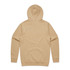 A beige hoodie featuring a hood and long sleeves, with no visible logos or branding.