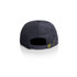 A dark blue cord cap with a curved brim and an adjustable strap at the back. It features a logo.