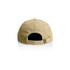 A beige cord cap with a textured fabric and an adjustable back strap. It features a logo on the side.