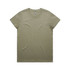 A green t-shirt with a classic crew neckline, featuring an unadorned design and a simple fit.