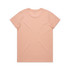 A plain peach-coloured t-shirt with a round neck and short sleeves. Features a logo on the back.