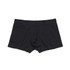 Black boxer briefs with a dark waistband, featuring a logo on the waistband.