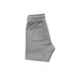 Grey kids' stadium shorts with a comfortable waistband and a back pocket. Features a simple design.