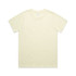 A light yellow t-shirt with short sleeves, featuring a rounded neckline and a small logo.