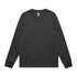 A long-sleeve T-shirt in black, featuring a crew neckline and cuffs. It has a logo on the label.