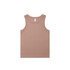A ribbed singlet in a soft brown colour, featuring a simple design and a logo on the label.